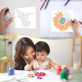 16 Pieces Flower Stencil for Painting Bee Sunflower Butterfly Spring Stencil Large Template Reusable Summer Painting Stencil and Metal Open Ring for Zonon