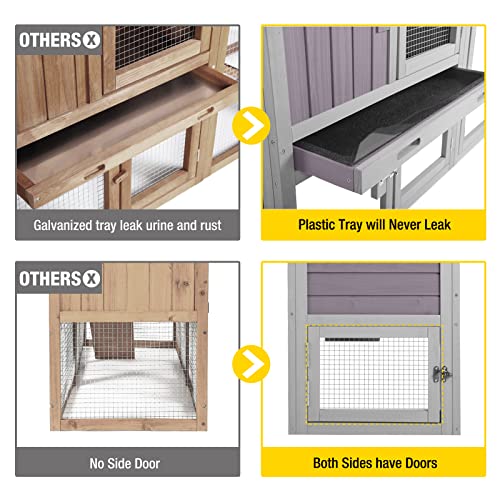 Aivituvin Chicken Coop for 2 Chickens, Wooden Duck House Outdoor Hen House Poultry Quail Cage-Expandable Design Aivituvin