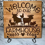 Farmhouse Stencils, Reusable Cow Pig Farm Stencils Wood Burning Country Farm Animal Paint Stencils for Painting on Wood DIY Craft Furniture Wall Sign Huahui