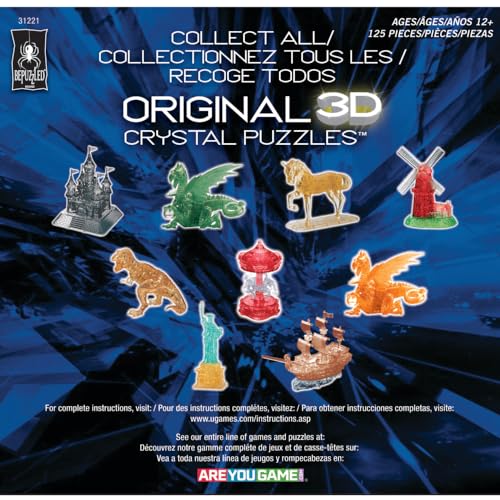 BePuzzled | Grand Castle Deluxe Original 3D Crystal Puzzle, Ages 12 and Up Original 3D Crystal Puzzles