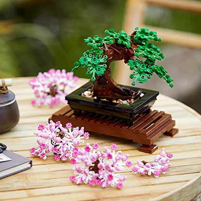 LEGO Icons Bonsai Tree Building Set 10281 - Featuring Cherry Blossom Flowers, DIY Plant Model for Adults, Creative Gift for Home Décor and Office - WoodArtSupply