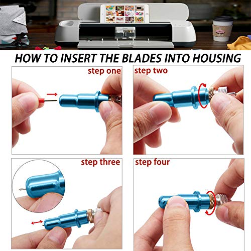 Youngneer 40PCS Cricut Blade for Explore Air 2 Air Maker Expression 20 PCS 45° Five Point + 10 PCS 30° Shallow Cut + 10 PCS 60° Deep Cut Vinyl Fabric Elefama