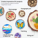 ARTEZA Natural Wood Slices, 25 Pieces, 3.5-4 Inch Diameter, 0.4 Inch Thickness, Round Pine Wood Discs with Bark for Crafts, Christmas Ornaments, ARTEZA