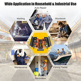 Goplus 22-Inch Metal Tool Box, 3-Layer 5-Tray Portable Folding Tool Chest Organizer with Handle & Lock Hole, Cantilever Toolbox for Garage Trunk Goplus