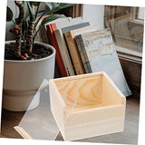 TEHAUX Box Storage Wooden Box Wood Crates Unfinished Kids Piggy Bank Wooden Case with Lid Shadow Display Case Kids Cookbook Wooden Jewelry Storage TEHAUX