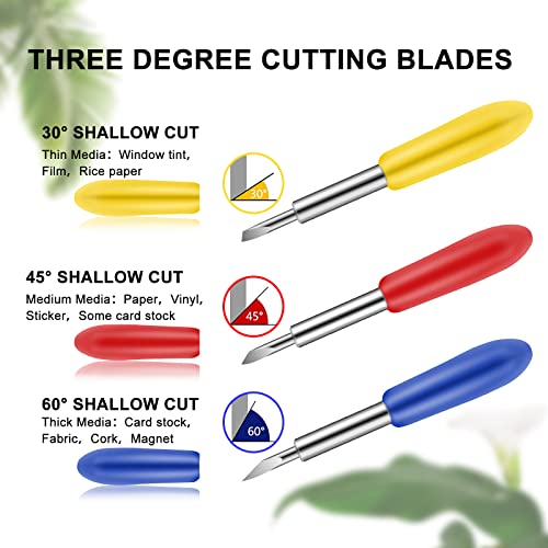 60 Pieces Replacement Cutting Blades for Cricut Explore Air 2/Air 3/Maker, Include 15 Pieces Fine Point Blades 30 Pieces Standard Blades 15 Pieces Prasacco