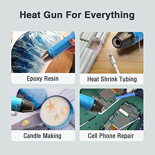 Mini Heat Gun Dual-Temperature 392℉ & 662℉ Hot Air Gun Multi-Purpose Electric Heating Tools Shrink Pen for Crafts, Shrinking PVC, DIY, Embossing, - WoodArtSupply