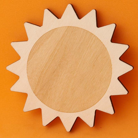 Pack of 24 Unfinished Wood Sun Cutouts by Factory Direct Craft - Blank Wooden Outer Space Solar System Suns Shapes Made in USA for Scouts, Camps, - WoodArtSupply