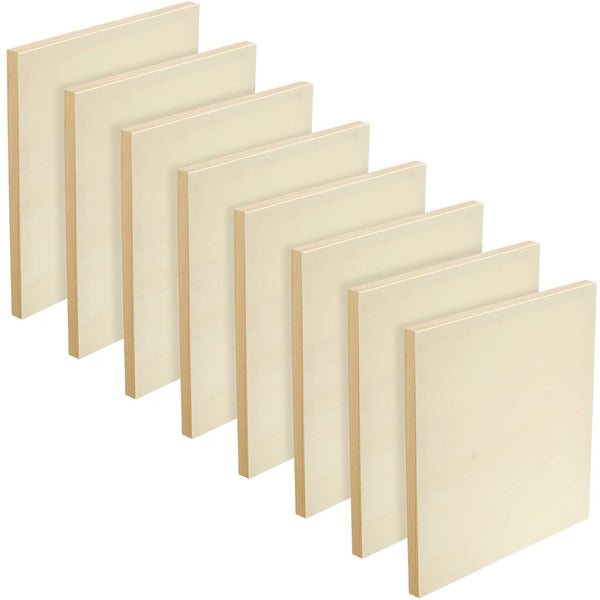 Wood Canvas Boards Unfinished Wooden Panel Boards Wood Paint Pouring Panels  for Painting Drawing Home Decor (10 Pieces,12 x 8 x 0.4 Inches)