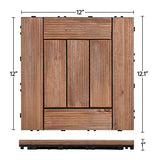 Topeakmart 27PCS Patio Deck Tiles Interlocking Wood Composite Decking Floor Tiles 12 x 12in Brown for Outdoor & Indoor Patio Garden Deck Poolside Topeakmart