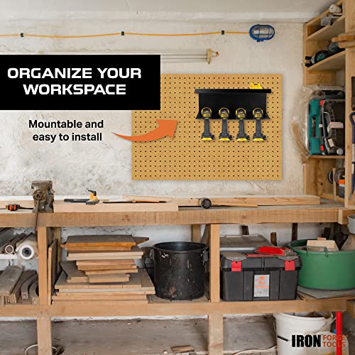 Iron Forge Tools Power Tool Organizer for Garage - Metal Tool Organizer, With Drill Charging Slots - 50 lb Weight Capacity - Great Workshop