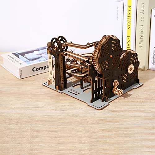 KonHaovF 3D Wooden Puzzles for Adults Marble Run Model Building Kits, Mechanical 3D Wooden Marble Run Model Kits to Build for Home Decoration, DIY 3D - WoodArtSupply