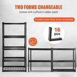 VEVOR Storage Shelving Unit, 5-Tier Adjustable, 2000 lbs Capacity, Heavy Duty Garage Shelves Metal Organizer Wire Rack, Black, 36" L x 16" W x 72" H VEVOR