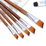 Paint Brushes Nylon Hair Angular Brushes 13pcs Long Handle Acrylic Paint Brush Set for Canvas Painting Oil Paint Professional Painting Kits (Angular TENSKY