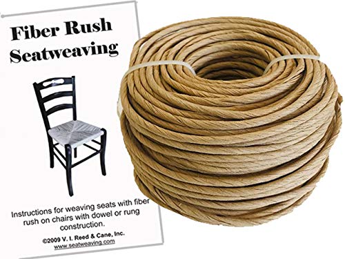 Fiber Rush KIT 6/32 Kraft Brown with Instruction Booklet - WoodArtSupply