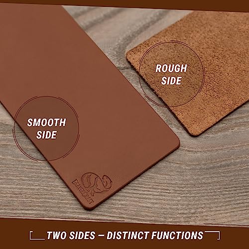 BeaverCraft Stropping Leather Strop for Knife Sharpening Strop LS2P1 - Knife Stropping Kit 3 x 8 IN - Knives Sharpener with Honing Strop Polishing - WoodArtSupply