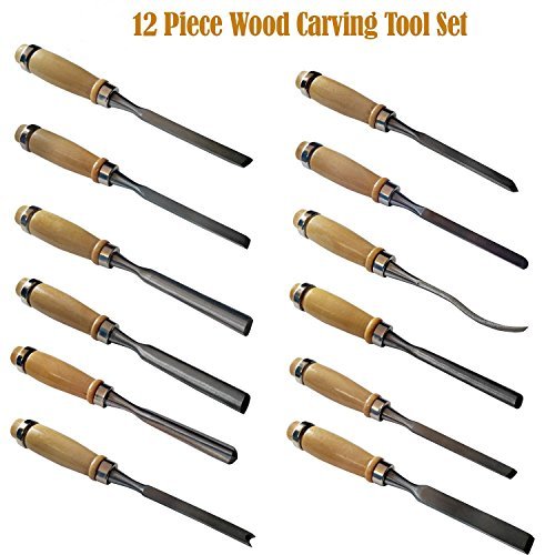 12pcs Wood Carving Hand Chisel Tool Carving Tools Woodworking Professional Gouges Set - WoodArtSupply