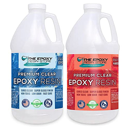 The Epoxy Resin Store Crystal Clear 2 Part Epoxy Resin Kit for Tabletops and Composite Construction, 1 Gallon Kit