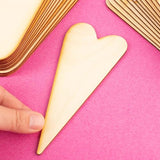 Factory Direct Craft Pack of 24 Unfinished Wooden Folk Heart Cutouts - Blank Wood Heart Shapes DIY Valentine's Day Sweetest Day Craft Projects Made Factory Direct Craft