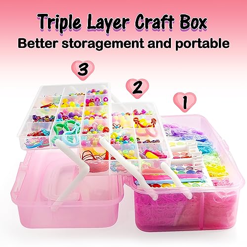 FUNZBO 15000+ Rubber Band Bracelet Kit - 28 Colors Rubber Band Bracelet Making Kit, Loom Bracelet Making Kit, RubberBand Bracelets Kit, Gifts for FUNZBO