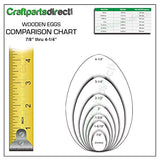 2-1/2 inch Wooden Hen Eggs | Easter Egg Hunt & Decorations | Ready to Craft Unfinished Wood Eggs | Flat Bottom -by CraftpartsDirect.com | Bag of 6 Craftparts Direct