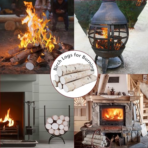 6 Pack Birch Logs Decorative Birch Branches Natural Birch Log for Decoration,Crafts,DIY, Fireplace Decor Firewood(Birch Logs:2.3"-3.2" Dia. x OriCre