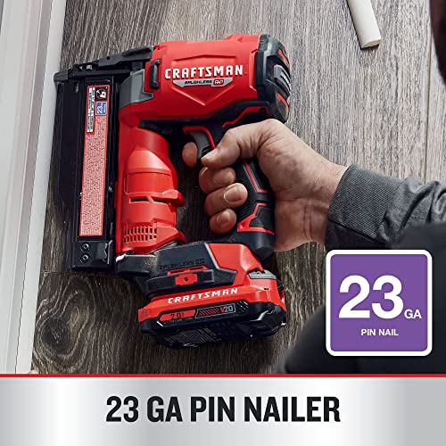 CRAFTSMAN V20 RP Pin Nailer, Nail Gun, 23GA, For 5/8-1-3/8 inch Pin Nails, Bare Tool Only (CMCN623B) - WoodArtSupply