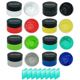 JAJADO 8 Jars Chalk Paste Paint for Stencils with 8 Pcs Mini Craft Squeegees, Chalk Paste Stencil Paint Adhesive Silk Screen Transfers for Crafts JAJADO