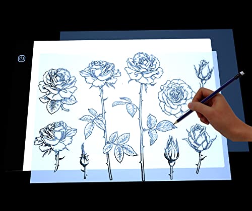 Small Light Box for Tracing, Diamond Painting Art, Weeding Vinyl Light Board Tracing Pad Table Lightbox and Drawing Led Tracer Pads Artists Light WoodArtSupply