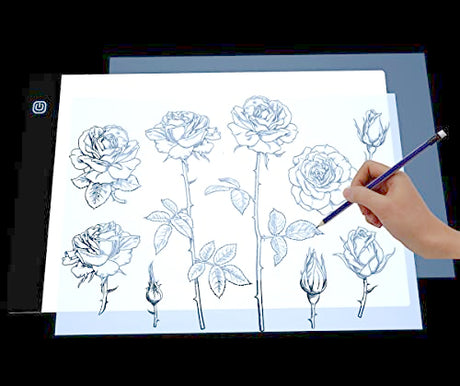 Small Light Box for Tracing, Diamond Painting Art, Weeding Vinyl Light Board Tracing Pad Table Lightbox and Drawing Led Tracer Pads Artists Light WoodArtSupply