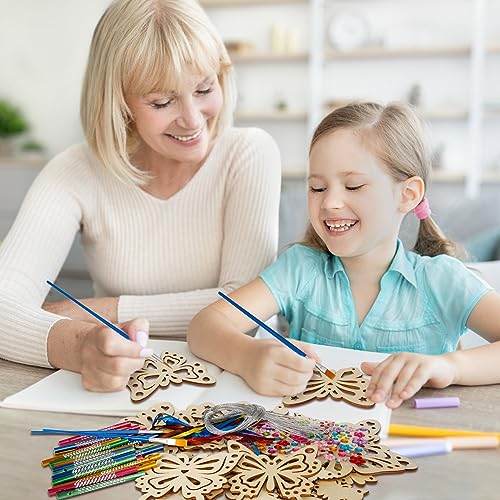 Fennoral DIY Butterfly Wind Chime Kit - 12 Pack Kids Arts and Crafts Set Fennoral