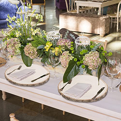 Prsildan 4 Pcs Large Natural Wood Slices, 10-11.5 Inches Unfinished Wood Centerpieces for Tables, DIY Round Wooden Circle Sign Crafts for Wedding Prsildan