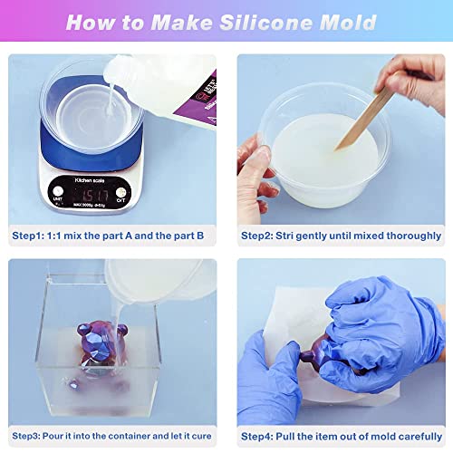 LET'S RESIN Silicone Mold Making Kit Liquid Silicone Rubber 140oz Translucent Clear Mold Making Silicone-Mixing Ratio 1:1-Molding Silicone for Resin LET'S RESIN