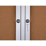 WorkPro® Enclosed Double-Door Cork Bulletin Board, 36" x 48", Aluminum Frame With Silver Finish WorkPro