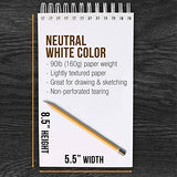 U.S. Art Supply 5.5" x 8.5" Top Spiral Bound Sketch Book Pad, Pack of 2, 30 Sheets Each, 90lb (160gsm) - Acid-Free Heavyweight Paper, Artist US Art Supply