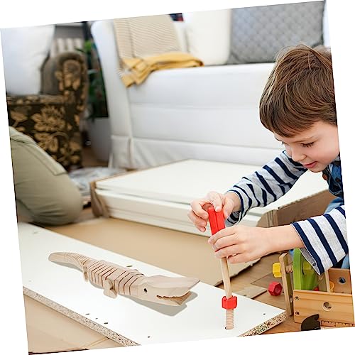 Abaodam 5pcs Toy for Kids Kid Toy Wood Toys Jungle Animal Figures DIY Wood Toy Painting Blank Crocodile Toy Unfinished Crocodile Toy Crocodile Abaodam