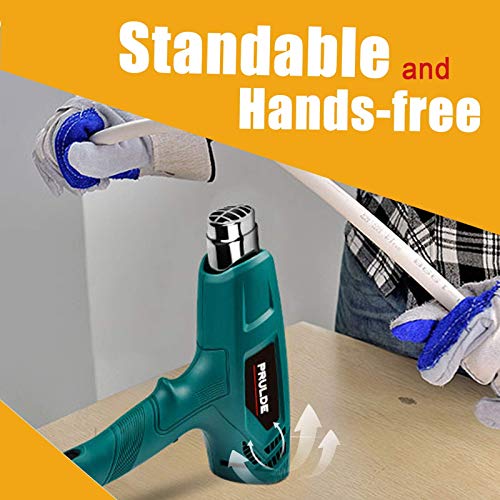 Heat Gun, PRULDE HG0080 Hot Air Gun Kit Dual Temperature Settings 752℉-1112℉ with 4 Nozzles for Crafts, Shrink Wrapping/Tubing, Paint Removing PRULDE