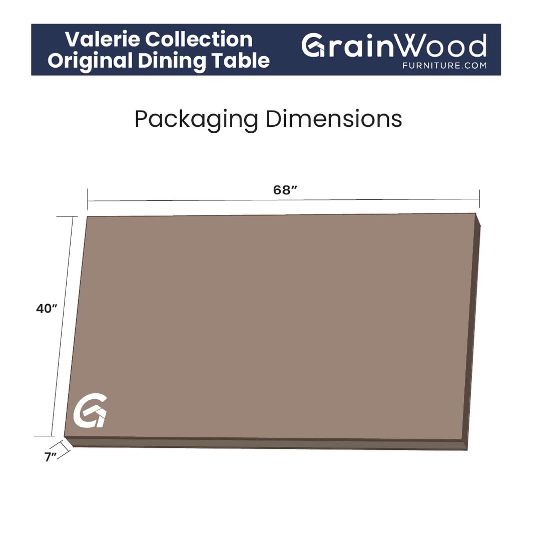 Grain Wood Furniture Valerie Original Solid Wood 63" Dining Table, Barnwood Grain Wood Furniture
