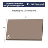 Grain Wood Furniture Valerie Original Solid Wood 63" Dining Table, Barnwood Grain Wood Furniture