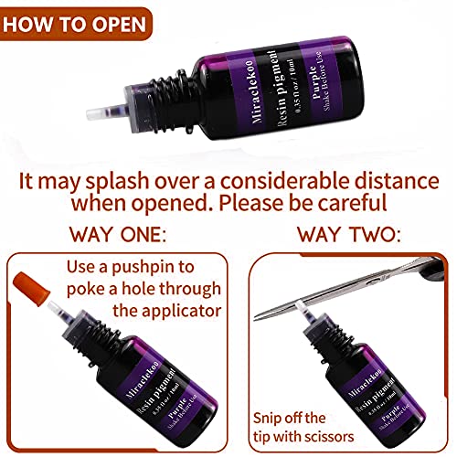 12 Colors Epoxy Resin Color Dye Colorant Liquid Epoxy Resin Pigment,10ml Each,Translucent Miraclekoo