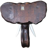 Hand Carved Mahogany Wood Elephant Head African Asian Wall Sculpture Supwao
