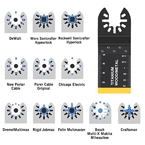 AIFICUT 26pcs Oscillating Saw Blades Titanium Multitool Blades for Wood Plastics Metal oscillating Tool Blades Kits Fit Rockwell Ridgid Ryobi - WoodArtSupply