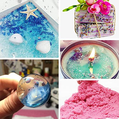 30 Colors Mica Powder, Natural Pigment Powder for Epoxy Resin, Lip Gloss, Eye Shadow, Paint, Dye, Soap Making, Nail Polish, Candle Making, Bath Bombs