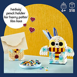 LEGO DOTS Harry Potter Hedwig Pencil Holder 41809, Craft Set for Kids Age 6+ with Hedwig The Owl Pencil Holder and Note Holder. Back to School Gift LEGO