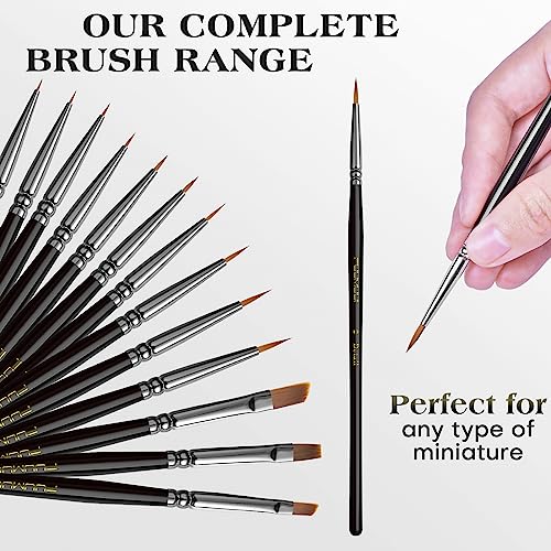 Miniature Model Paint Brushes Drybrush Set 18pcs for Effect, Fine Tip Model Painting - Professional Dry Brush Detail Paint Brushes for Tabletop & Fuumuui