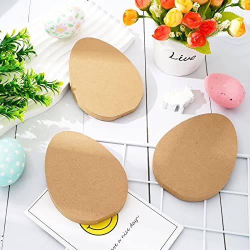 Whaline 8Pcs Easter Egg Wooden Cutouts Unfinished Easter Egg Shaped Table Wooden Signs Craft Easter Egg Wood Slice Ornament for Easter Spring Home