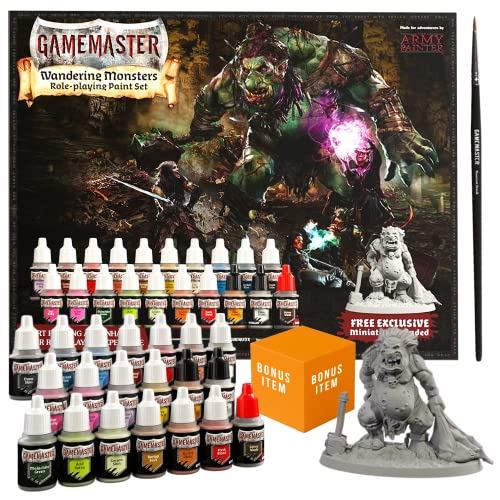 The Army Painter Acrylic Paint Set for Miniature Painting Gamemaster Wandering Monsters Miniature Paint Set with Bonus Item-20 Warpaint 20x12ml with - WoodArtSupply