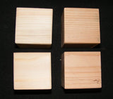 3.5-Inch Natural Unfinished Wood Blocks - Set of 4 Wooden Cubes (Each is 3 1/2 Inches Square) Steve's Gift Shoppe