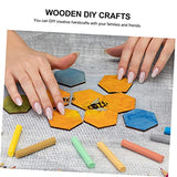 DECHOUS 50pc Ornaments for Kids Mini Hexagon Wood Chips Unfinished Wood Hexagon Wood Mosaic Tile Wooden Hexagon Cutouts Unfinished Wooden Hexagon DECHOUS