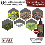 The Army Painter Battlefields Basing Set - Static Grass for Miniature Terrain Basing set - Static Grass & Free Basing Glue, Woodland Scenic Static The Army Painter